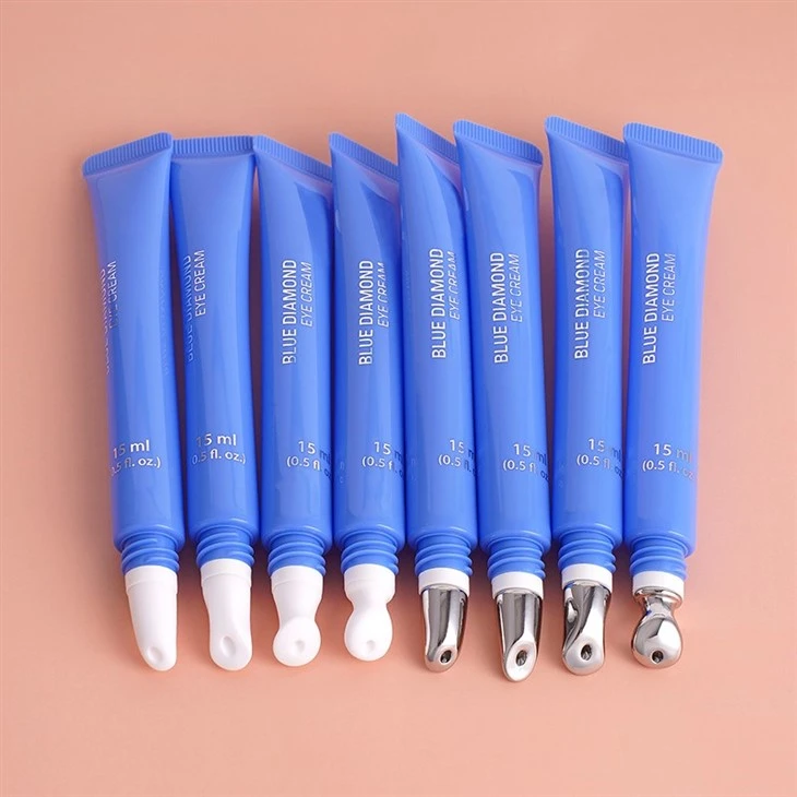 10ml 15ml Plastic Cosmetic Plastic Packaging Nozzle Eye Cream Massage Tube With Round Ceramic Applicator