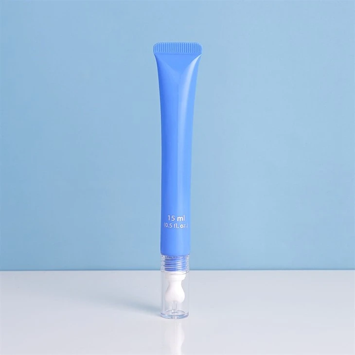 10ml 15ml Plastic Cosmetic Plastic Packaging Nozzle Eye Cream Massage Tube With Round Ceramic Applicator