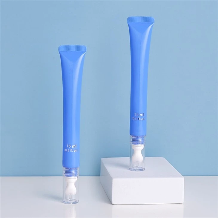 10ml 15ml Plastic Cosmetic Plastic Packaging Nozzle Eye Cream Massage Tube With Round Ceramic Applicator