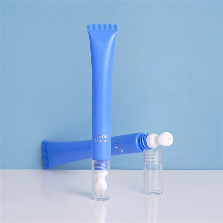 10ml 15ml Plastic Cosmetic Plastic Packaging Nozzle Eye Cream Massage Tube With Round Ceramic Applicator