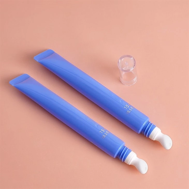 10ml 15ml Plastic Cosmetic Plastic Packaging Nozzle Eye Cream Massage Tube With Round Ceramic Applicator